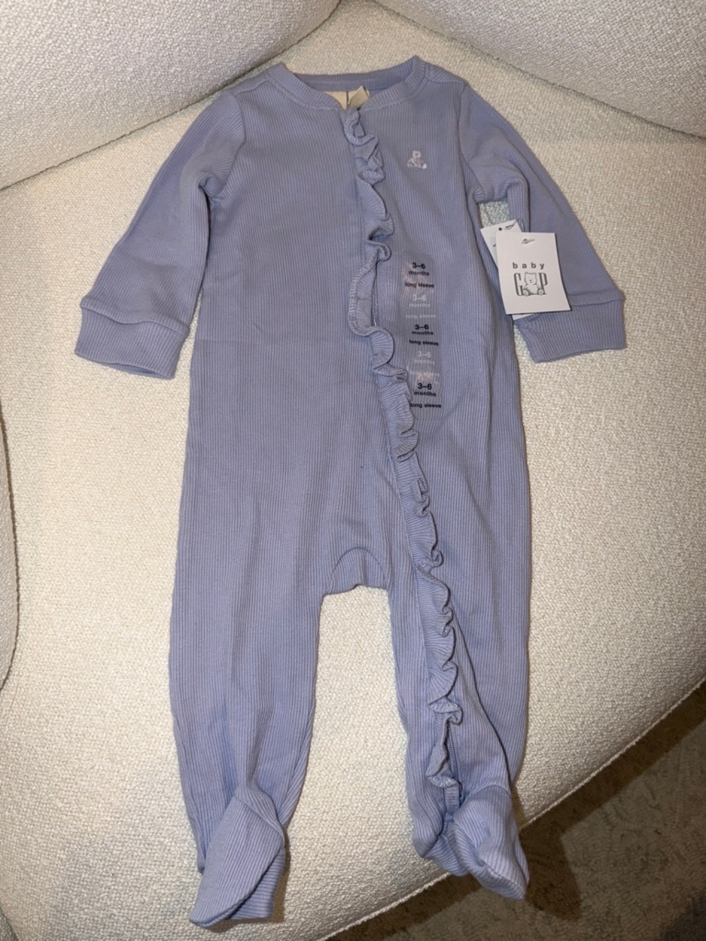 GAP Lavender Ruffle-Front Footed One-Piece